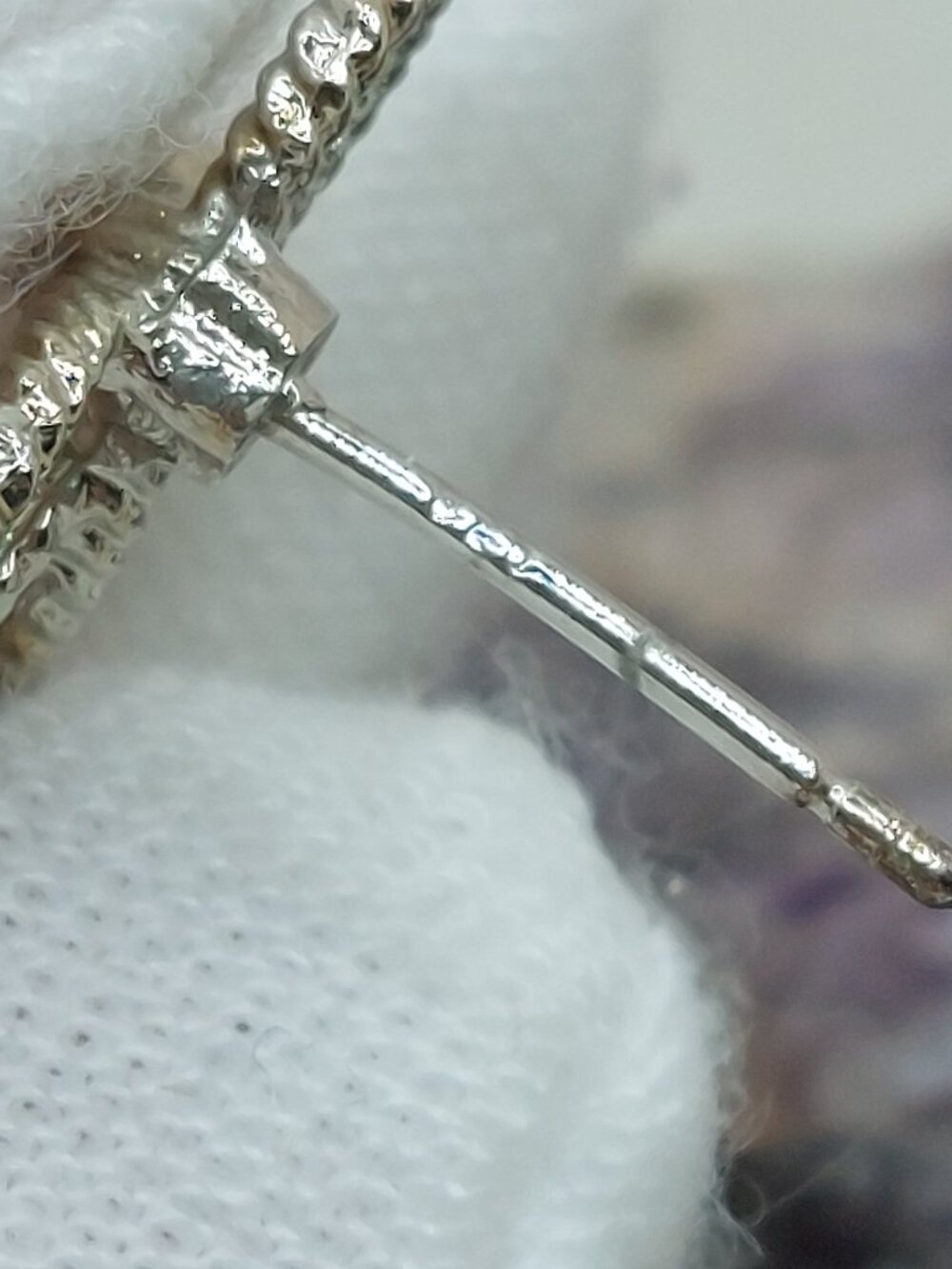 S925 Stud Silver-tone Bow Earrings Faux Pearl Back Detail - Picture 4 of 6